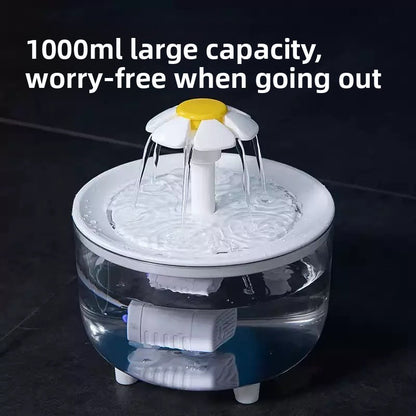 Petal Fountain ¦ Filtered Flowing Water Bowl for Cats & Dogs (2L)