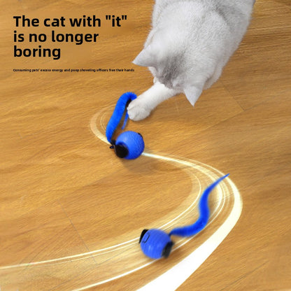 Rogue Runner ¦ Self-Rolling Smart Cat Toy with LED Chase Light